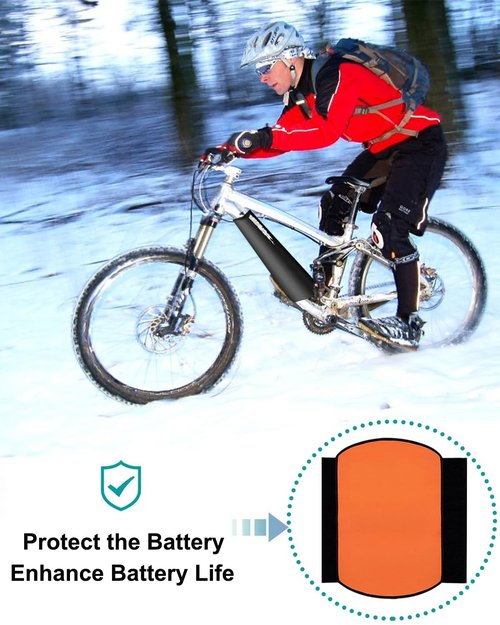 CBHCARCAR EBike Battery Cover, (11.8-15.8in circumference) Reflective Battery Protective E-Bike at Night, Bicycle Thermal Cover Waterproof Dustproof Bag