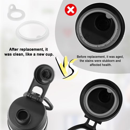 XIHIRCD 4pcs Gasket Replacement for Takeya Actives, Silicone Sealing Ring Compatible with Takeya Actives 18/24/32/40oz Water Bottle Lid Gasket Replacement for Takeya Actives