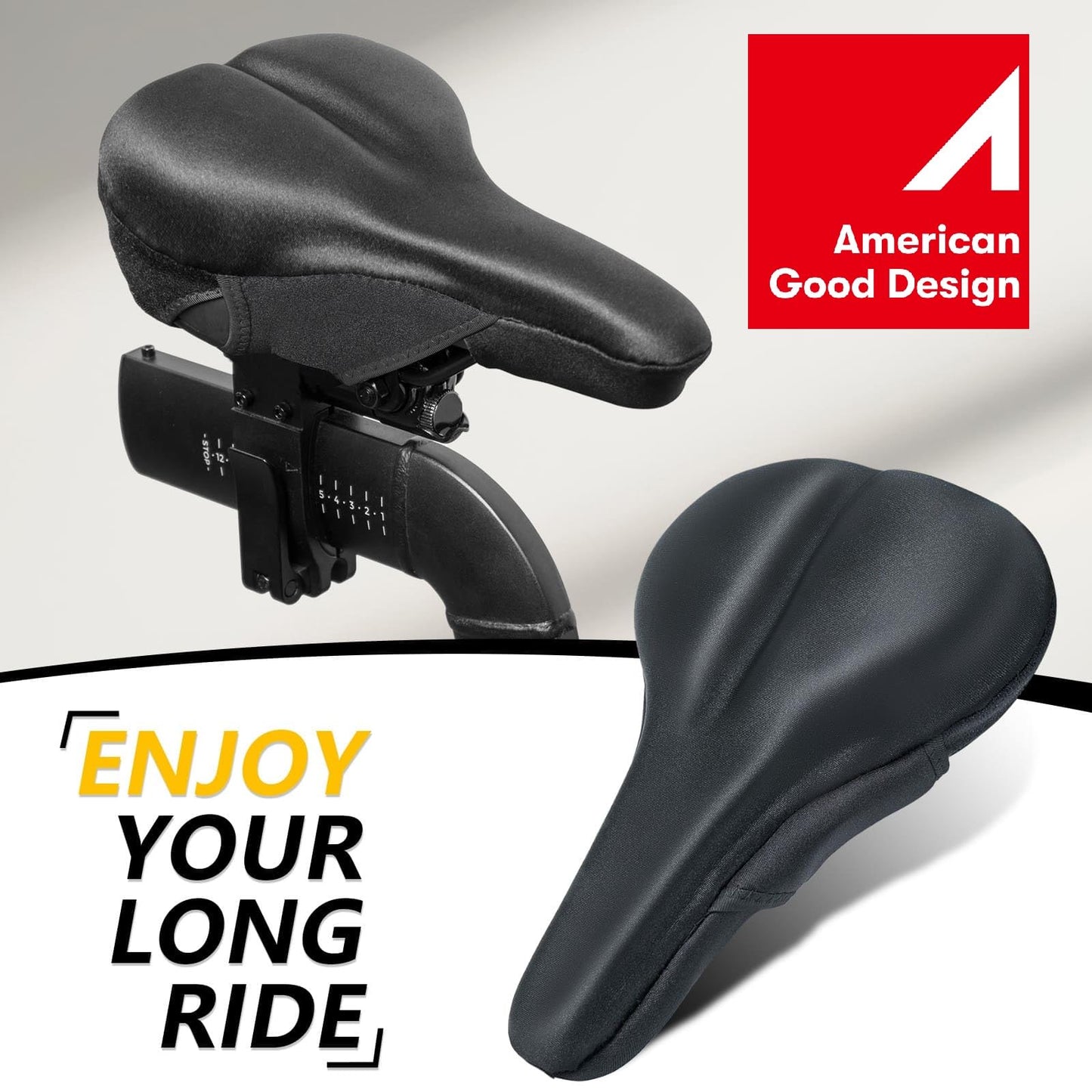 Gel Bike Seat Cushion – Extra Comfort & Anti-Friction, Waterproof & Shock-Absorbing for Long Rides, Compatible with Peloton & Road Bikes