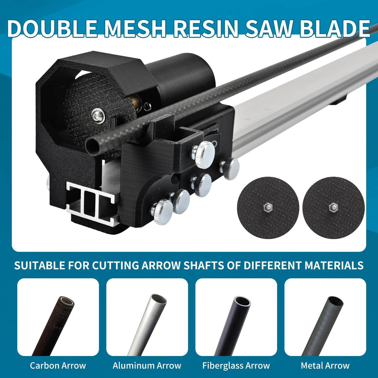 FENJANER Archery 8000 RPM Electric Arrow Saw - Adjustable 4.3”-32” Carbon Arrow Cutter Pipe Tube Cutting, Arrows Trimmer Polisher Tool for Aluminium & Fiberglass Arrow DIY