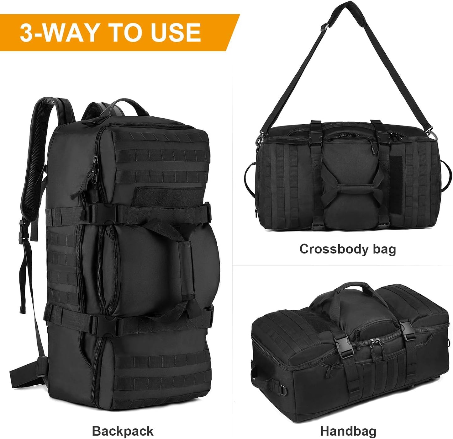 60L Tactical Military Backpack - Outdoor Assault Pack for Hunting, Camping & Travel