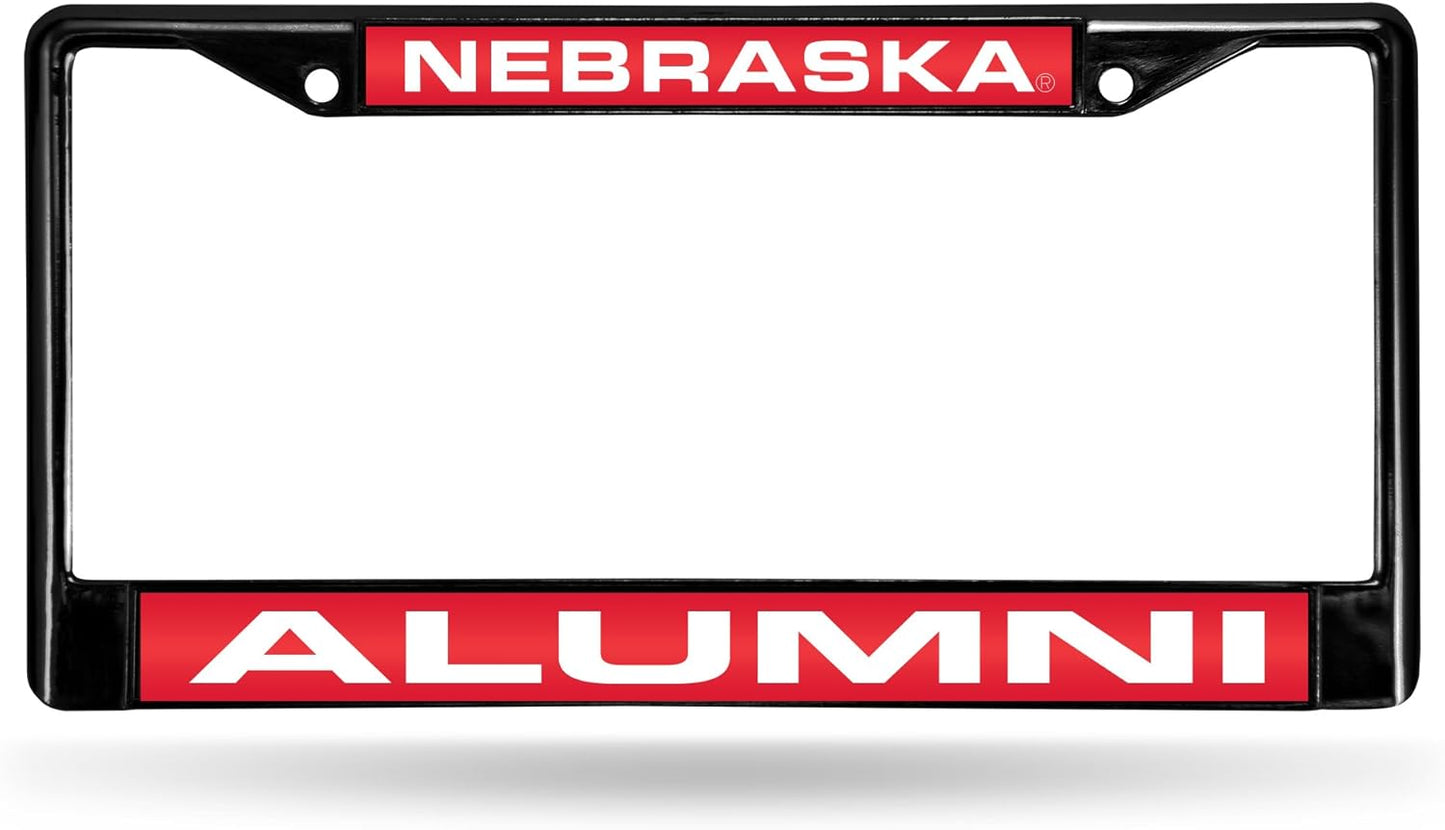 NCAA Black Laser Cut Chrome License Plate Frame for Car/Truck/SUV - 12x6" Auto Accessory