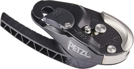 PETZL, Descender Rig Black, Compact self-Braking Descender