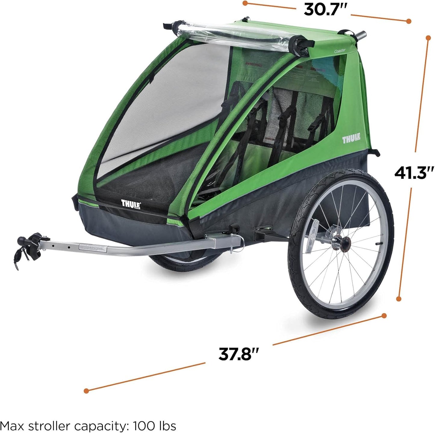 Thule Cadence 2-Seat Bicycle Trailer for Kids - Lightweight & Durable Design