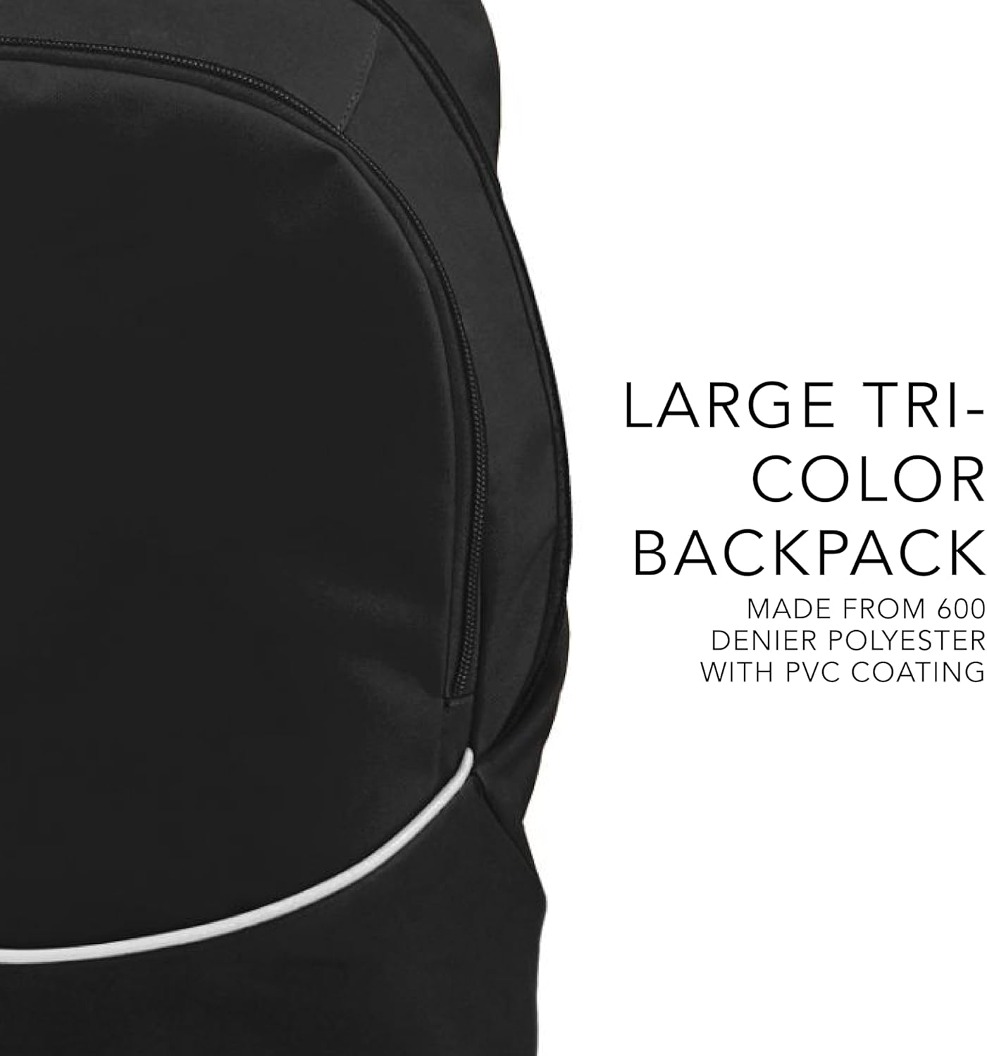 Tri-Color Large Backpack for Sports & Travel - Purple/Black/White by Augusta Sportswear