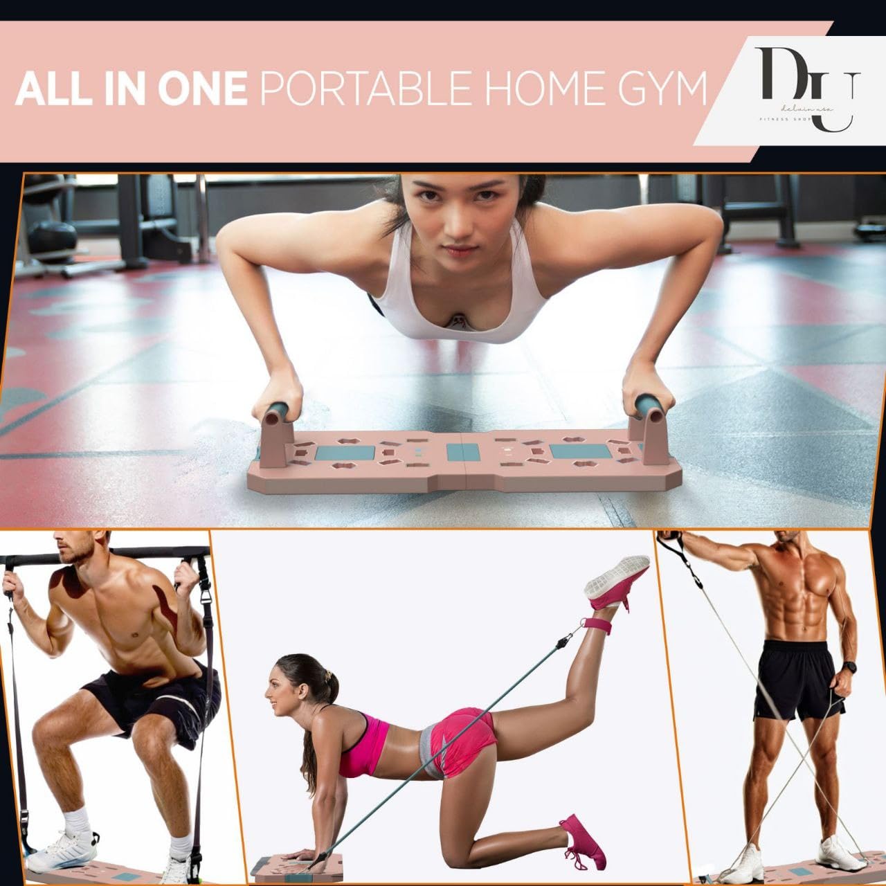 Generic Push Up Board, Home Workout Equipment, Pushup Board, Gym Stuff for Men, Home Workout Equipment (Pink)