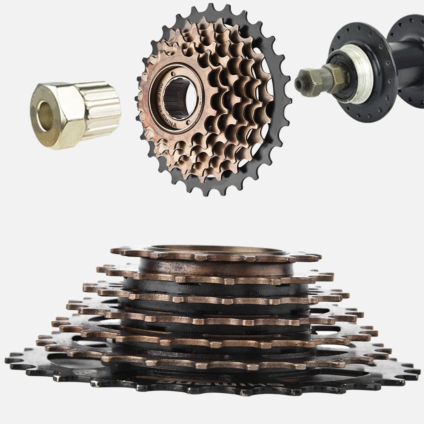 7 Speed Freewheel Stainless Steel Freewheel Cassette Sprocket for Mountain
