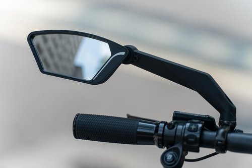 MEACHOW 2024NEW Handlebar Bike Mirror, Scratch Resistant Glass Lens, Ultra-HD, E-bike Mirror, Bicycle Mirror, (Blue Left Side) ME-013LB