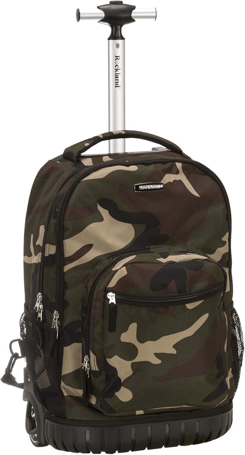 Rockland Single Handle Rolling Backpack, PURPLEPEARL, One Size