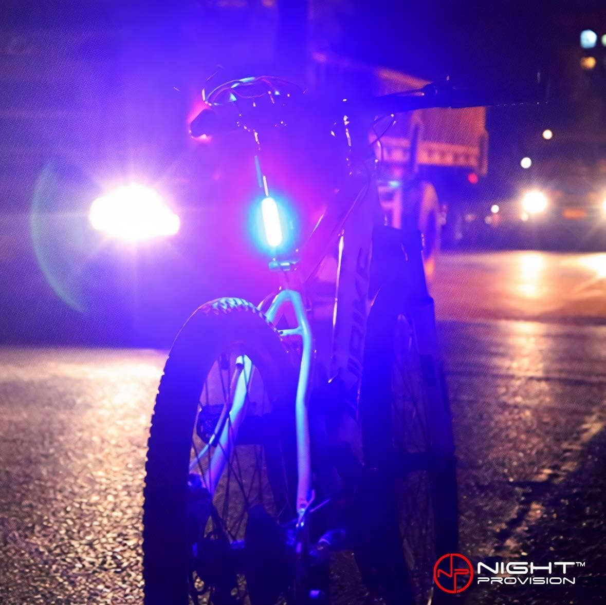 Night Provision PSR-120 RED & Blue Strobe Police Patrol Rear Bike Light USB Rechargeable for Professional Use Only
