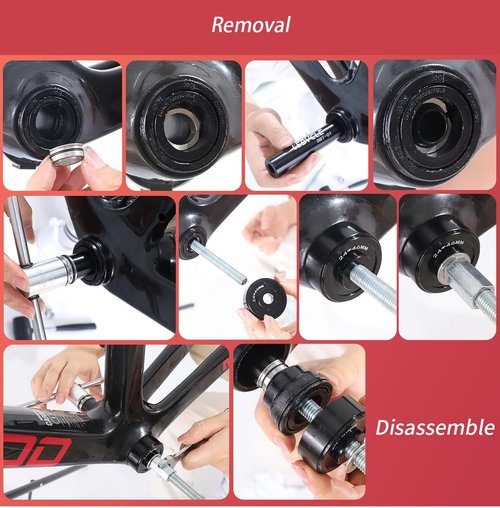 Bicycle Bearing Press Removal Tool，Bicycle Bearing Puller Install Tool, Bike Bottom Bracket Removal Tool Kit, Bicycle Bearing Press Kit BB73 BB86 BB30 BB91 BB92 PF30, MTB Road Bicycle Repair Tools