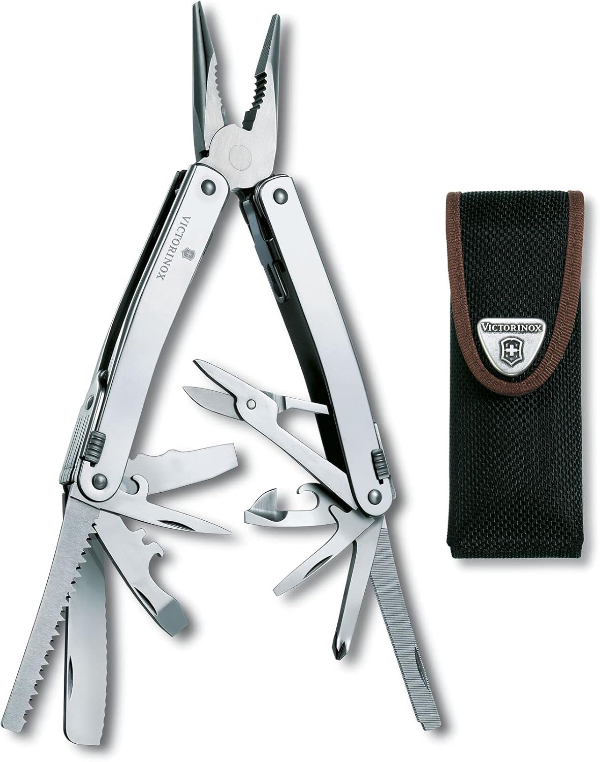 Victorinox Swiss Army Swisstool with Nylon Pouch Stainless Steel, 115mm