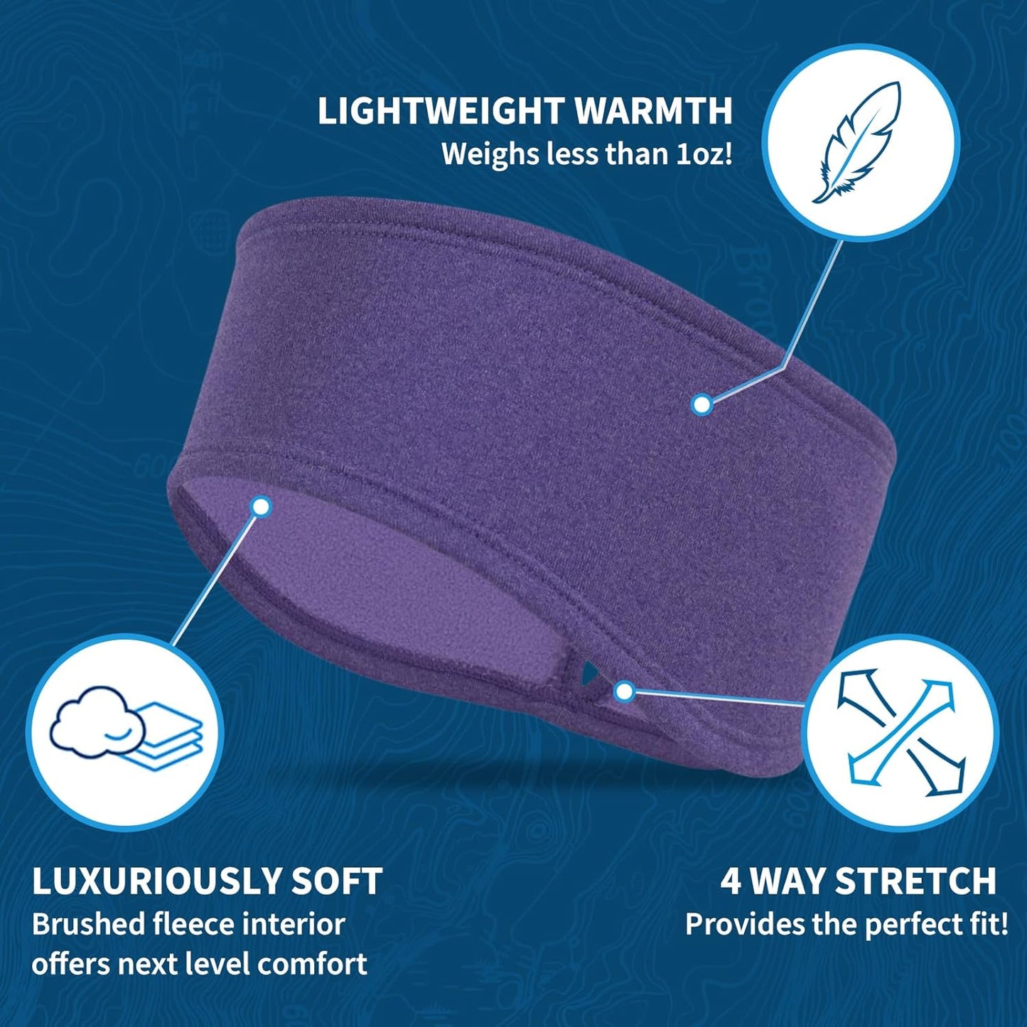 TrailHeads Womens Ponytail Headband - Moisture Wicking Hair Headband for Running, Winter, Workout - Athletic Headband Women