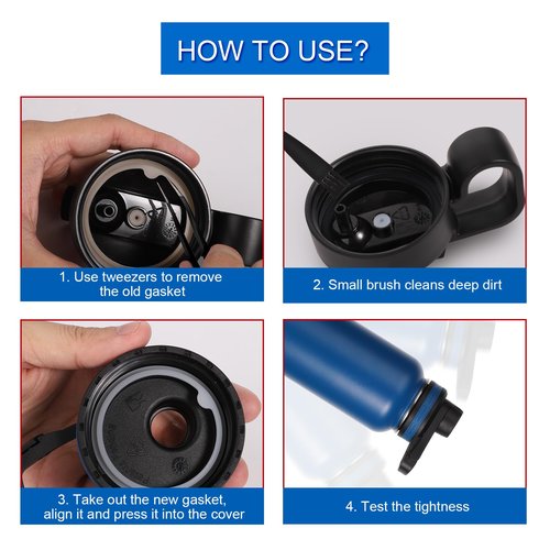 PEUTIER 26pcs Water Bottle Lid Replacement for Thermoflask 24/32/40/64oz, Water Bottle Gasket Replacement Silicone Sealing Ring Water Cup Seal Ring for Water Bottle Straw Lid Chug Lid & Chug Spout