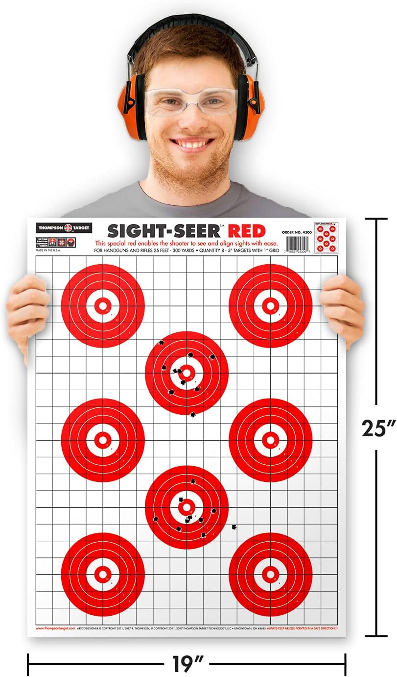 Sight Seer Paper Bullseye Shooting Targets for Pistol & Rifle 19"x25"
