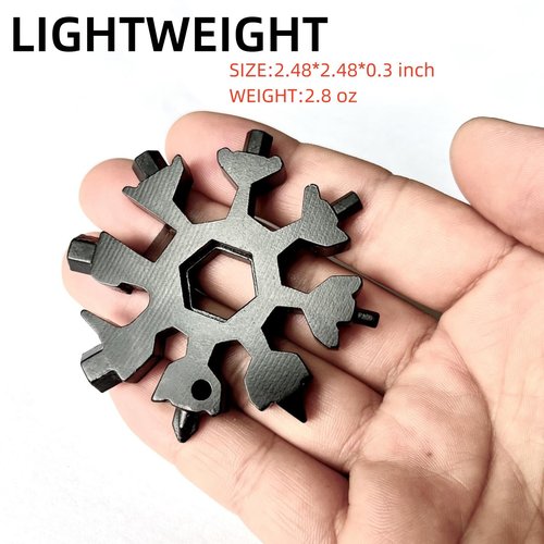 Stocking Stuffers for Men, FODARSAI 18-in-1 Snowflake Multi Tool, Cool Camping Tool Gadgets for Men, Unique Gifts for Dad, Husband, Boyfriend (Silver+Black)