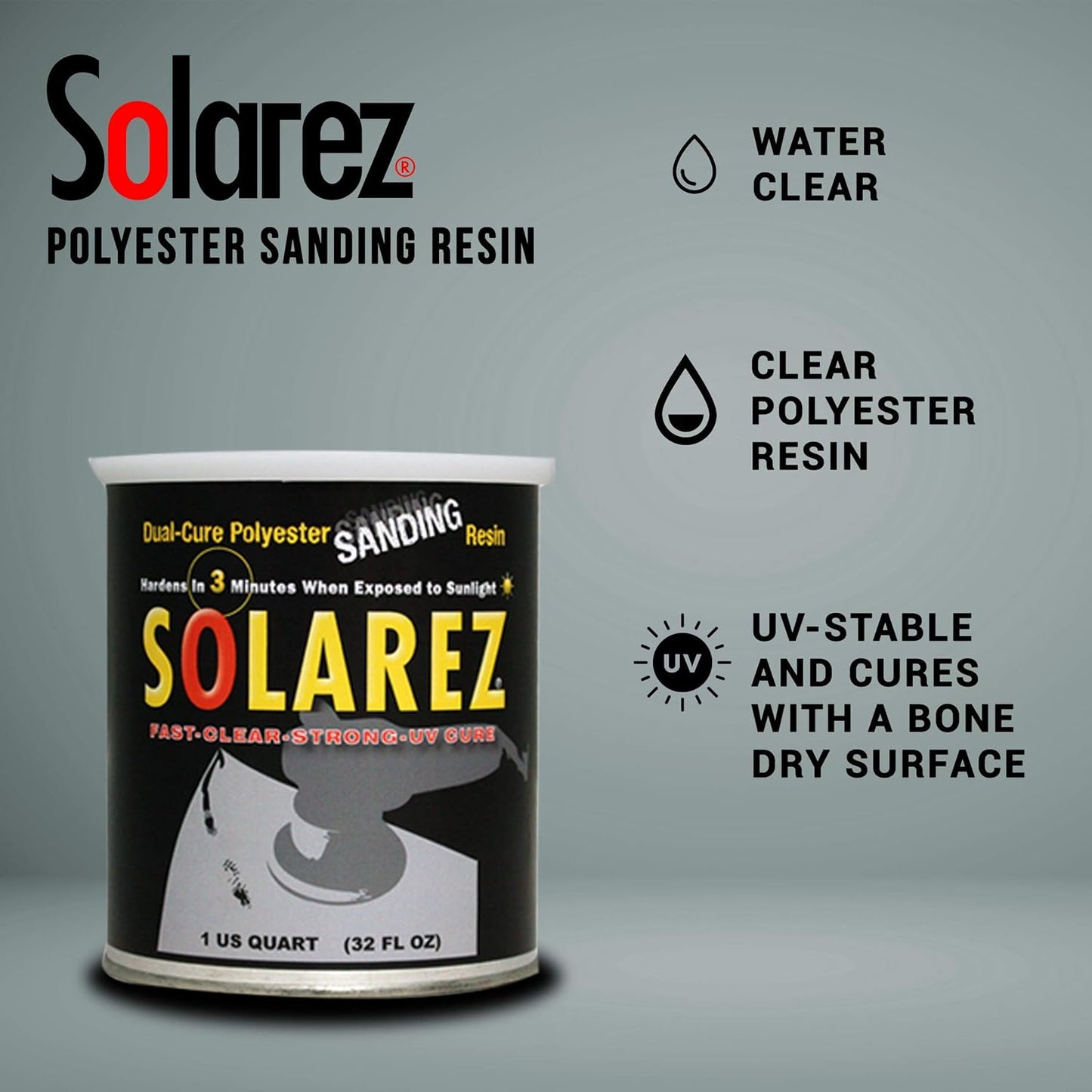 SOLAREZ Artisan Epoxy Resin Kit - Clear, UV-Resistant, 16 oz for Crafts & Repairs
