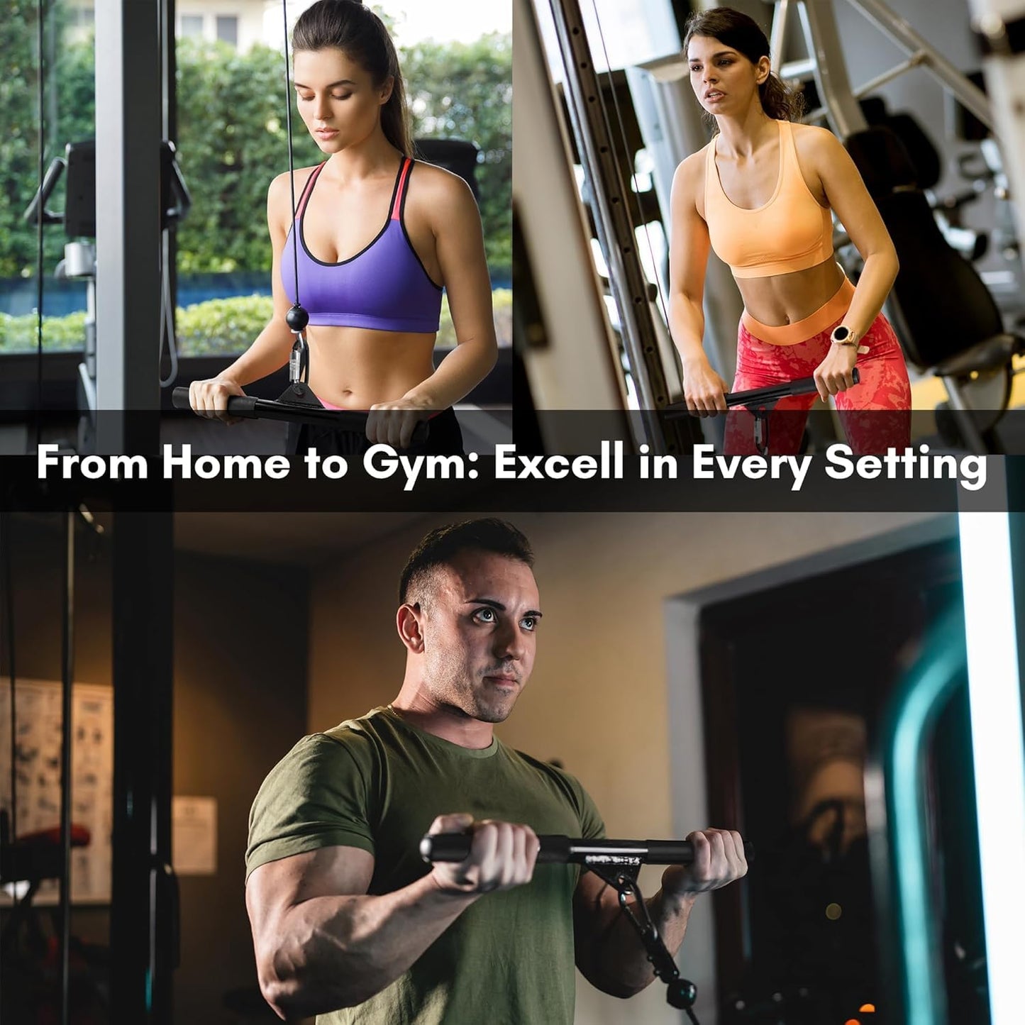 EVMT 15-Inch LAT Pulldown Attachments for Home Gym – LAT Pull Down Bar, Cable Machine Accessories for Tricep Bar, Bicep, Back Training, Full Rotation, Heavy-Duty Strength Workout Equipment