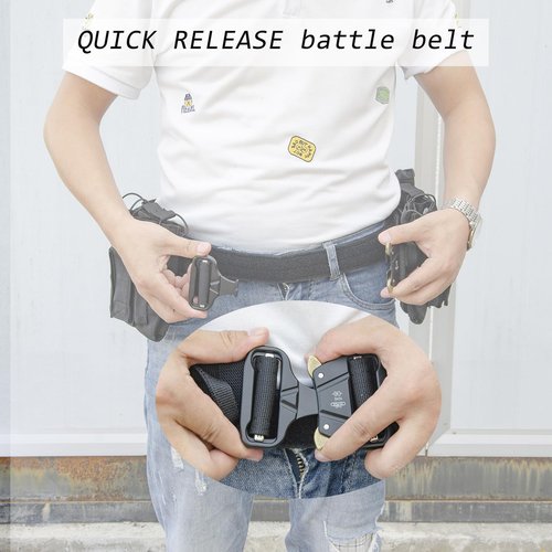 ZGJINLONG Tactical Battle Police Duty belt - 7 in 1 Combat Law Enforcement System Utility Military Belt Molle Accessories Pouches Set