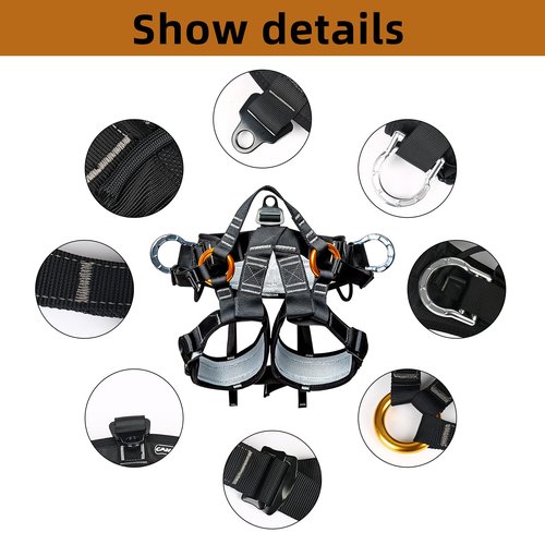 WHXGG Tree Climbing Spikes, Tree Climbing Gear with Protective Belt Adjustable Climbing Spurs Tool Set Alloy Steel Cow Leather Straps Suitable for Logging, Hunting, Climbing & Observation