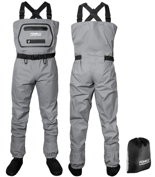 Foxelli Breathable Waders – Fly Fishing Stockingfoot Waders for Men and Women