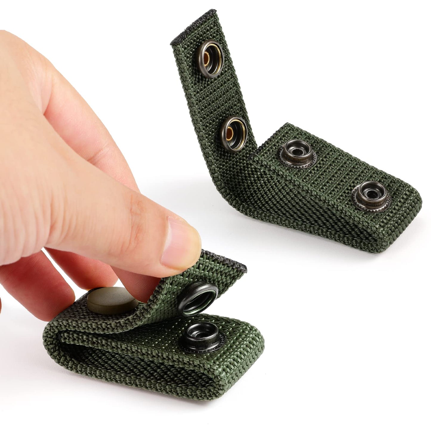 FRTKK Duty Belt Keeper with Double Snaps for 2¼" Wide Belt, Security Tactical Belt Police Military Equipment Accessories (Ranger Green-4Pack)
