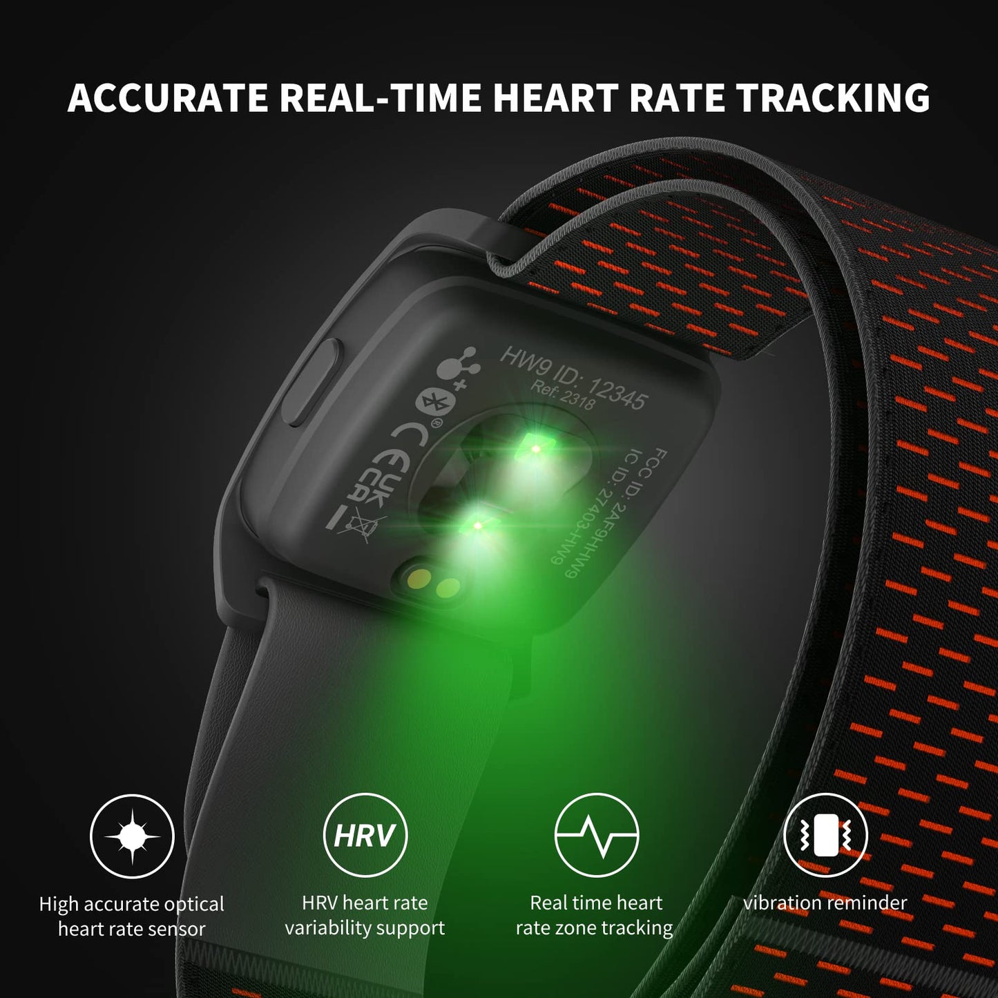 COOSPO HW9 Heart Rate Monitor Bluetooth ANT+ Armband with Accurate HR Zones/Calories Burned Data, HRM Optical Sensor for Fitness Training/Cycling/Running,Compatible with Peloton,DDP Yoga,Wahoo APP