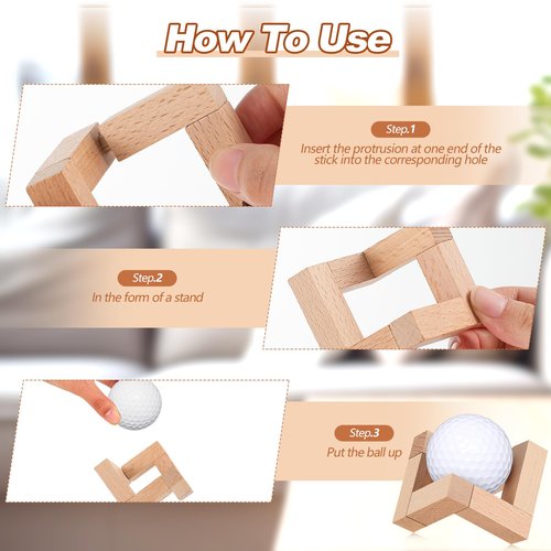 Lineshading 1 Pcs Golf Ball Display Stand 1.97 Inch Wooden Golfball Display Case Baseball Rack Holder for Souvenir Collections Tabletop Decor Men Golf Enthusiasts