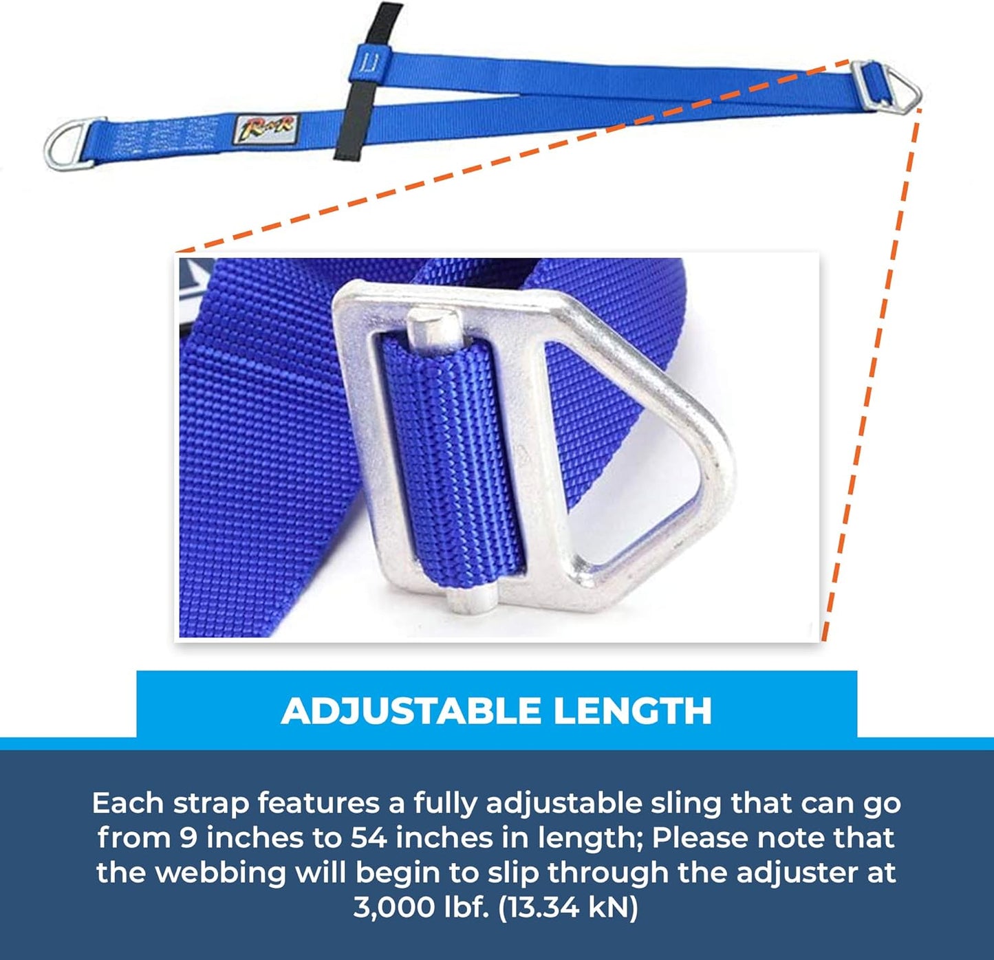 Rock-N-Rescue Pick Off Strap - Mountaineering and Rock Climbing Accessories, Firefighting and Rescue Gear, Adjustable Sling, Customizable Length