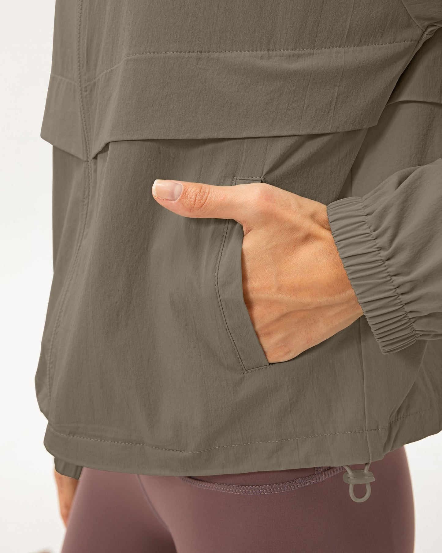 Locachy Women's Lightweight Zip Up Athletic Jacket Stand Collar Windproof Sun Protection Workout Outdoor Jacket Coffee Grey M