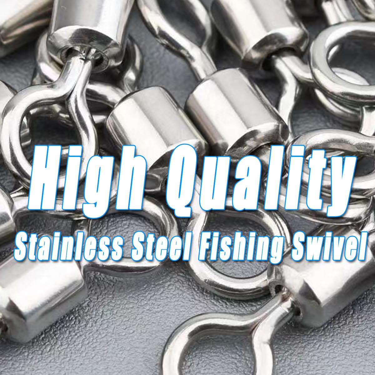 ENERHIKE 250pcs Fishing Swivel Rolling Barrel Swivel Stainless Steel Swivels Corrosion Resistance Black Nickle Connector for Freshwater Saltwater Fishing Tackle #2#4#6#8#10