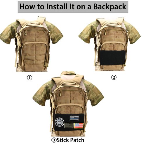 Molle Patch Panel Mounting Placard Platform,tactifans MOLLE Hook and Loop Panel for DIY Morale Patch Badges or Hook and Loop Pouch 6″ x 10″