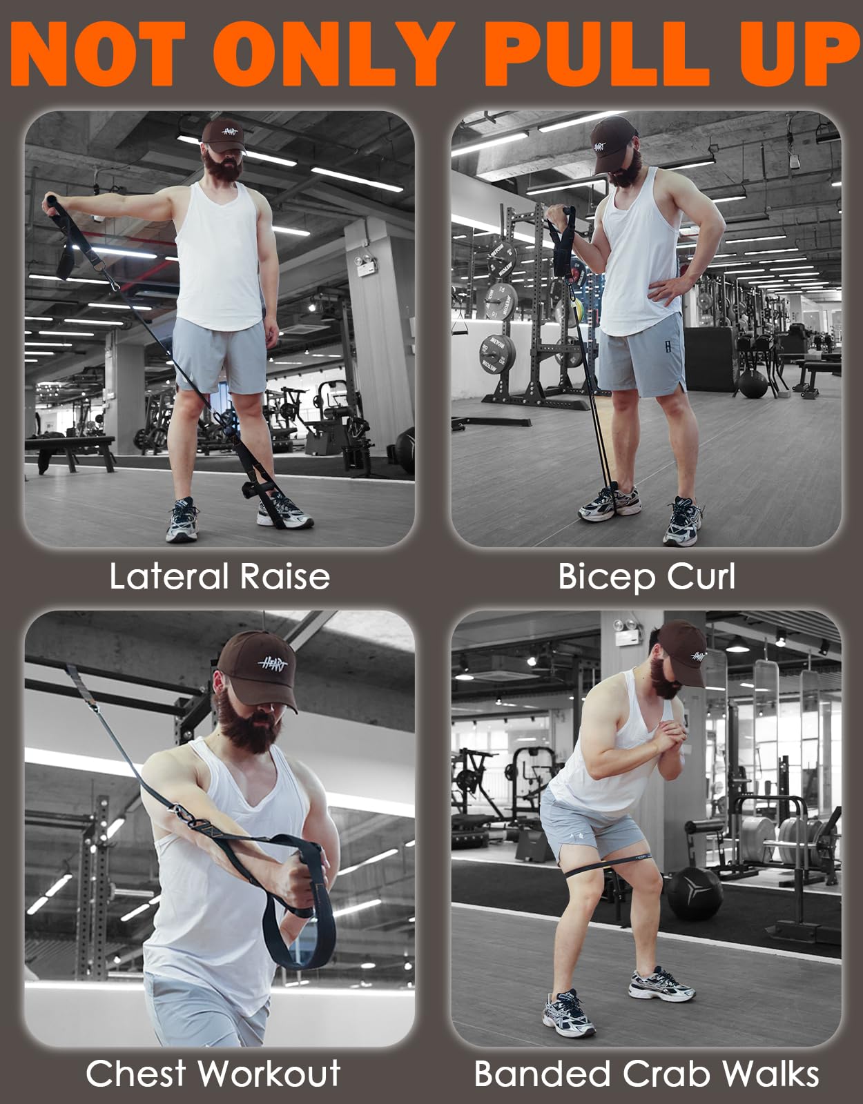 Fitarc Pull Up Assistance Bands Set,Pull Up Assist Strap with Handle,14 Levels of Assistance Up to 300LBS