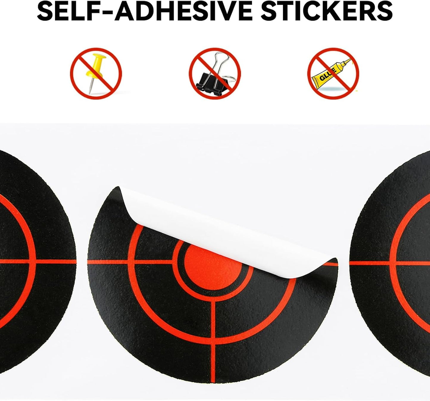 Splatter Target Stickers, 3" Reactive Paper Targets, 250/500 Pcs Adhesive Shooting Targets with Fluorescent Yellow Impact for BB Gun, Pellet Gun, Airsoft, Rifle Shooting Practice