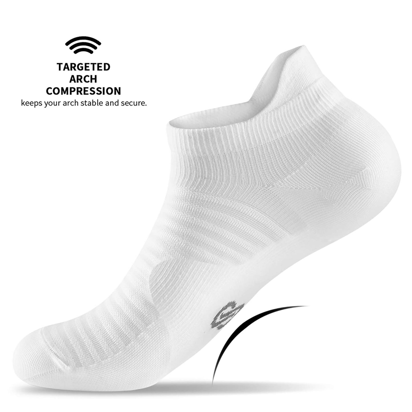 Compression Ankle Socks (6 Pairs) for Men & Women, Running Socks With Arch Support