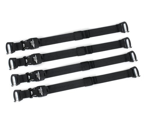MOLLE Tactical Straps for Tripod, Gear & Backpack | Adjustable Tie Down Straps (7.5-22 Inch)- 2 Pack, Black