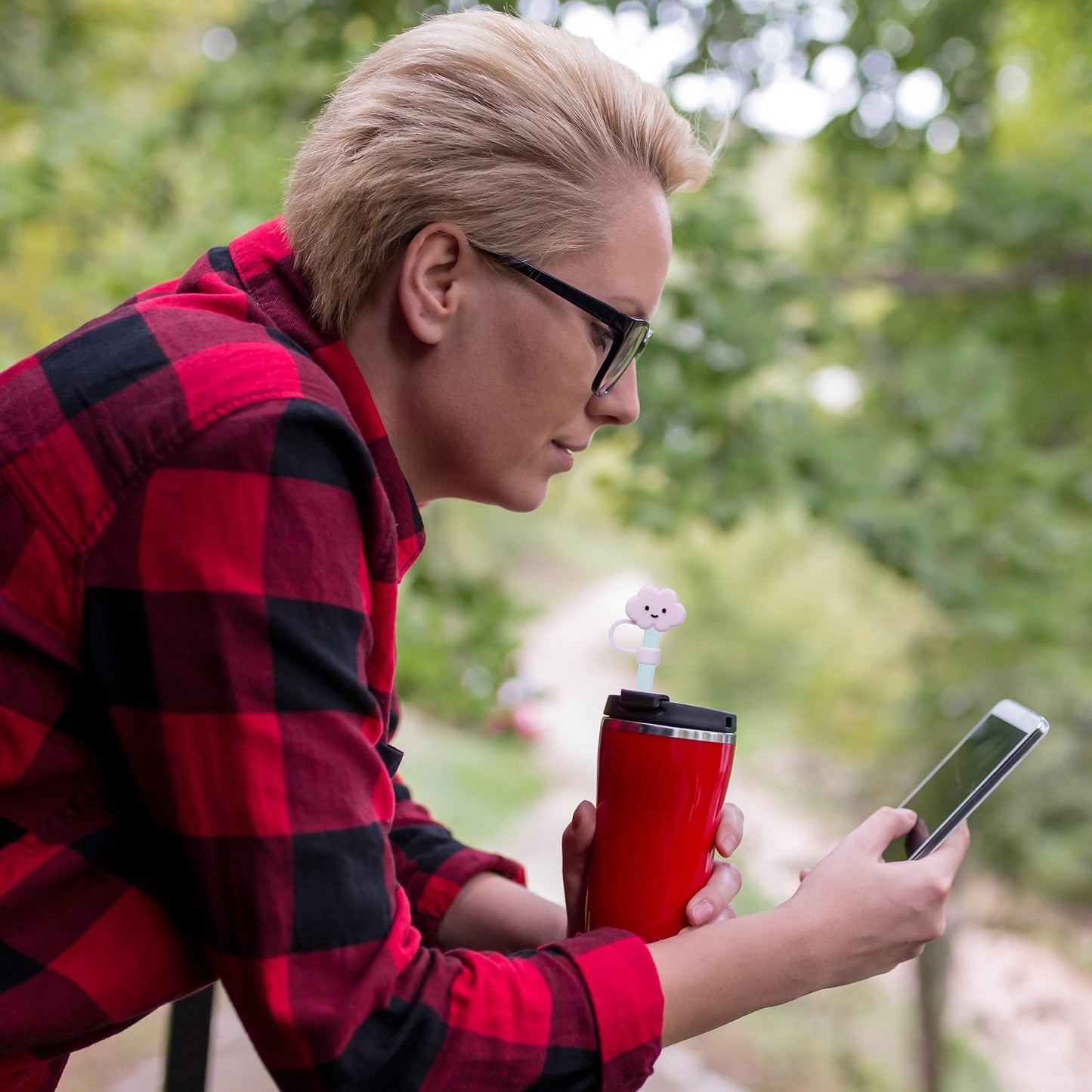 Jahao 4 Pcs Straw Cover Cap for Stanley Cup Cute Silicone Straw Topper for 40 oz 30 oz or 20 Oz Water Bottle Tumbler Dust-Proof Drinking Straw Reusable Straw Tips Lids, 0.4in/10mm Diameter