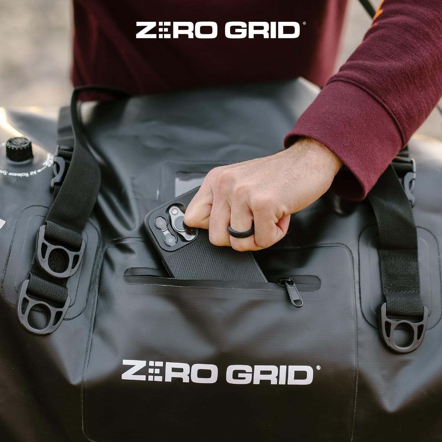 Extra Large Waterproof Duffel Bag - Heavy-Duty Duffle Dry Bag with Welded Seams & Rfid Pockets - Roll Top XL Duffel Bags for Traveling, Camping, Kayaking, Fishing, Canoeing, Boating - 90L, Black