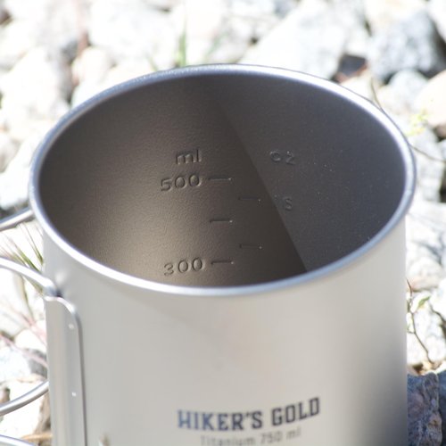 Hiker's Gold 750 ml Titanium Pot for Backpacking, Camping, Hiking