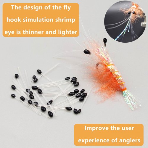 YTRUOYI 50 Pcs Crab and Shrimp Eyes Fly Tying Materials Crab Eyes Shrimp Eyes Fly Tying Eyes for Tying Saltwater and Pike Fishing Flies