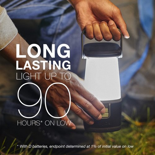 ENERGIZER LED Camping Lantern 360 PRO, IPX4 Water Resistant Tent Light, Ultra Bright Battery Powered Lanterns & D Batteries, D Cell Long-Lasting Alkaline Power Batteries 12 Count(Pack of 1)