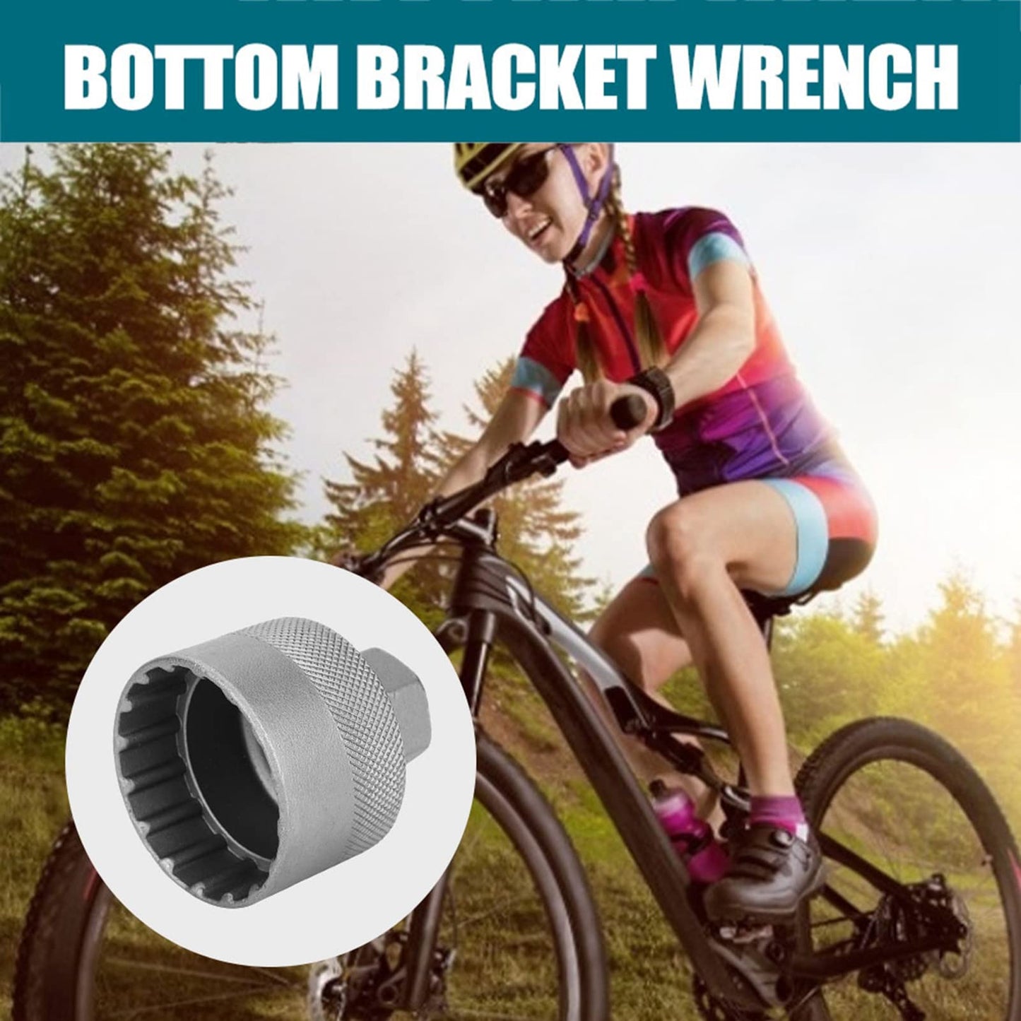 Qiilu Bottom Bracket Tool Hand Yc 29Bb 2A Alloy Steel Yc 29Bb Bottom Bracket Tool Repair Wrench Spanner for