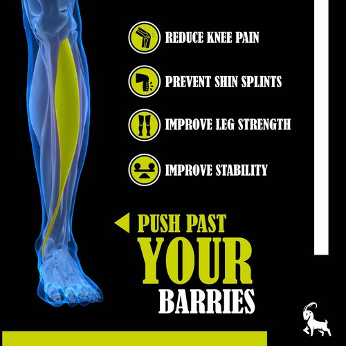 Knees Over Toes Equipment - Tib Bar & Additional Jump Rope KIT - Tibialis Trainer - Tibialis Bar - Tibialis Raise - Leg workout Equipment - Calf Stretcher - Only 2" Plate