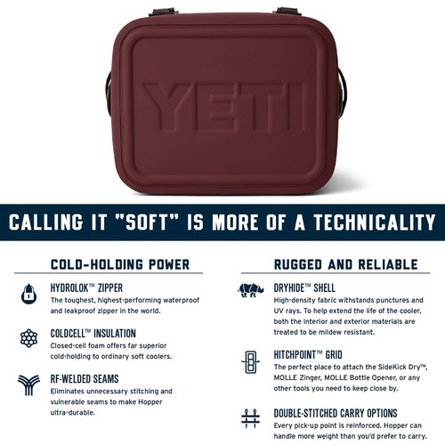 YETI Hopper Flip 12 Portable Cooler, Wild Vine Red