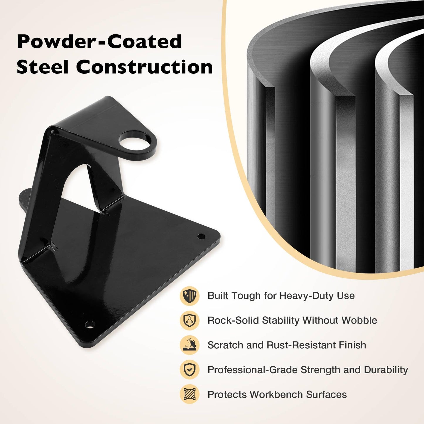 ATRACYPART Reloading Powder Measure Stand – Fits Most Powder Measures, 7/8" Mounting Hole, Black, Small Size