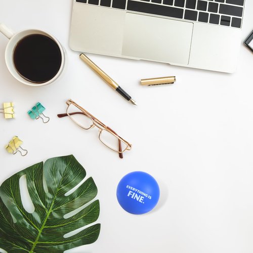 Needzo Everything is Fine Funny Stress Balls and Grip Strengthener, Squishy Focus Ball for Work, Coworker Gifts (Pack of 3)