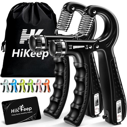 HiKeep Grip Strength Trainer Kit (2 Pack), Forearm Strengthener, Hand Grip Gripper Strengthener, Fitness Exercise Workout Equipment, Hand Strengthening Devices, Forearm Exerciser, Finger Strengthener
