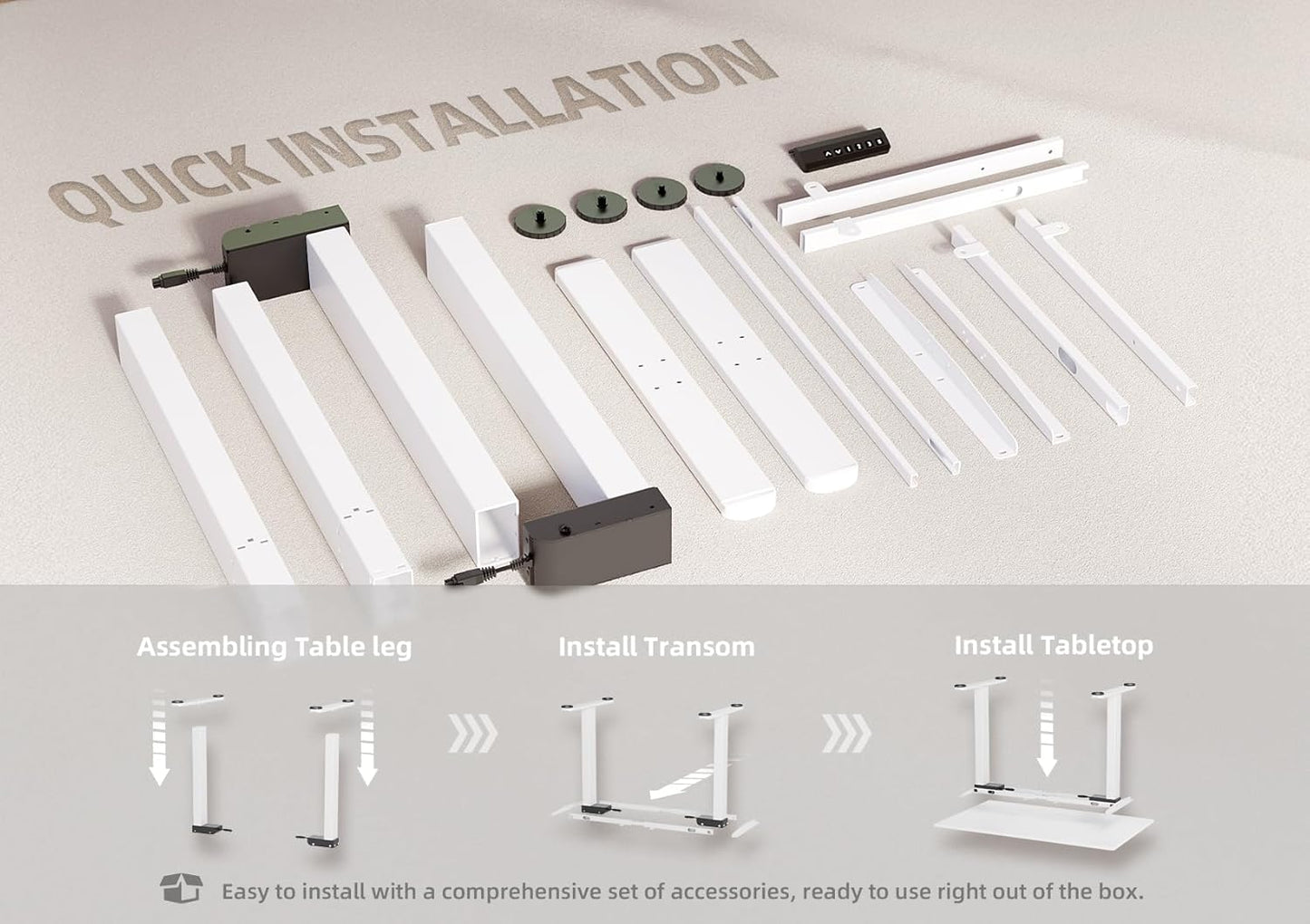 Claiks Standing Desk Frame, Electric Stand Up Desk Legs Frame Workstation Up to 63",T-Shaped Adjustable Standing Computer Desk for Home and Office, (Black Frame only)