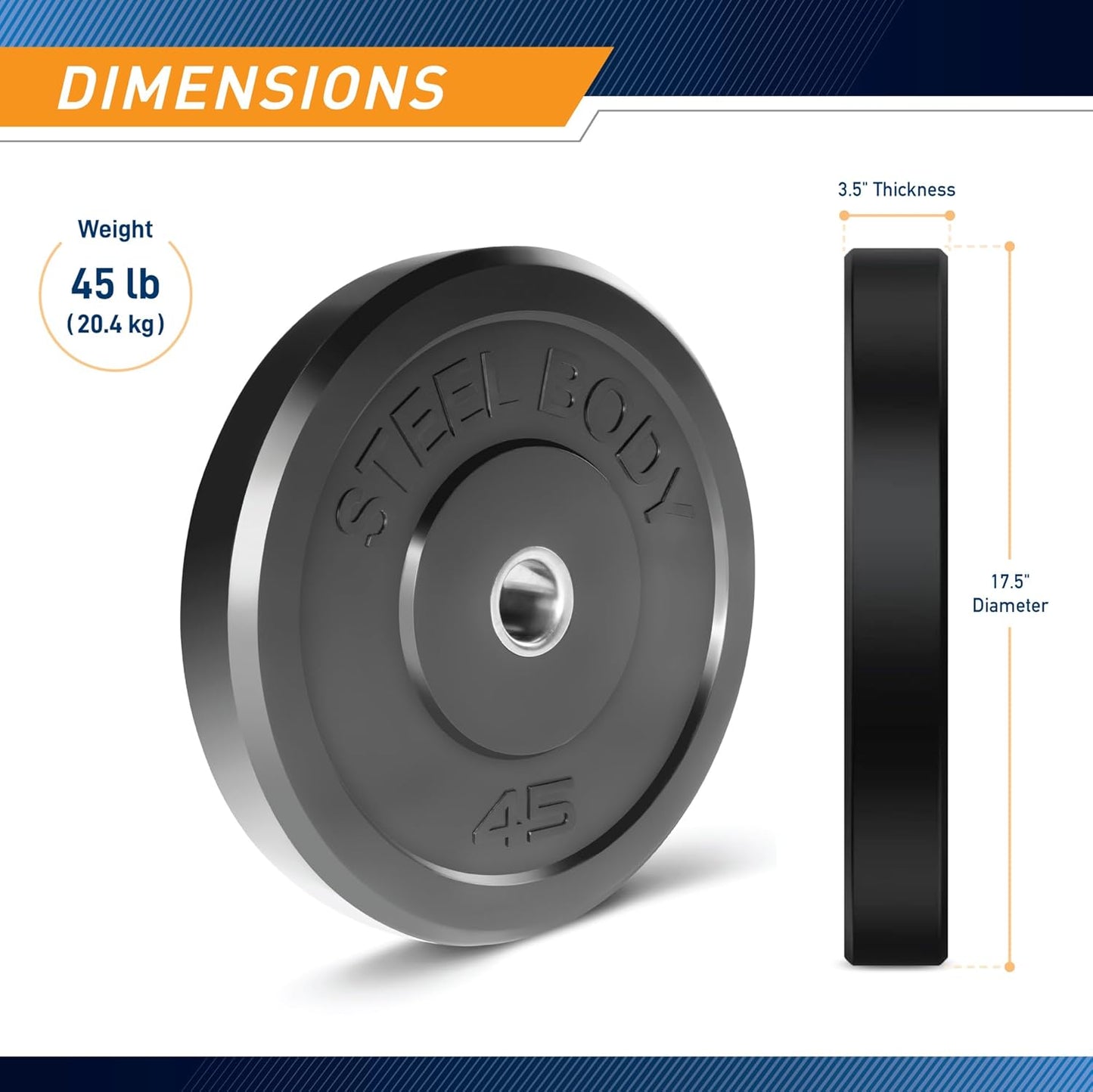 Olympic Rubber Bumper Weight Plates - 10 lb, 25 lb, 35 lb, 45 lb for Strength Training