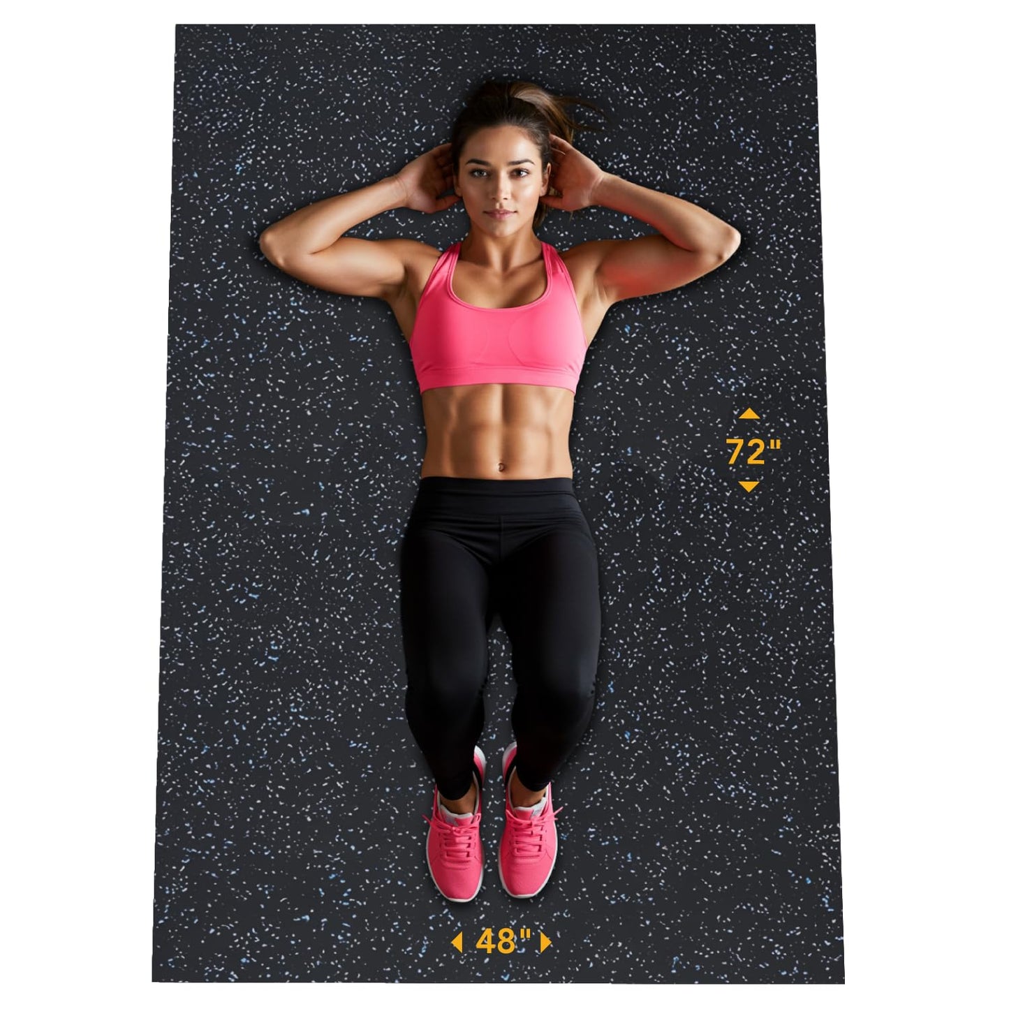 Rubber King Multi-Purpose Exercise Mat - 4' x 6' x 7mm - 100% Recycled Thick Rubber Mat for Home Gym Flooring, Non-Slip, Low-Odor Durable Workout Mat for Indoor/Outdoor, Shoe-Friendly - Blue/Grey